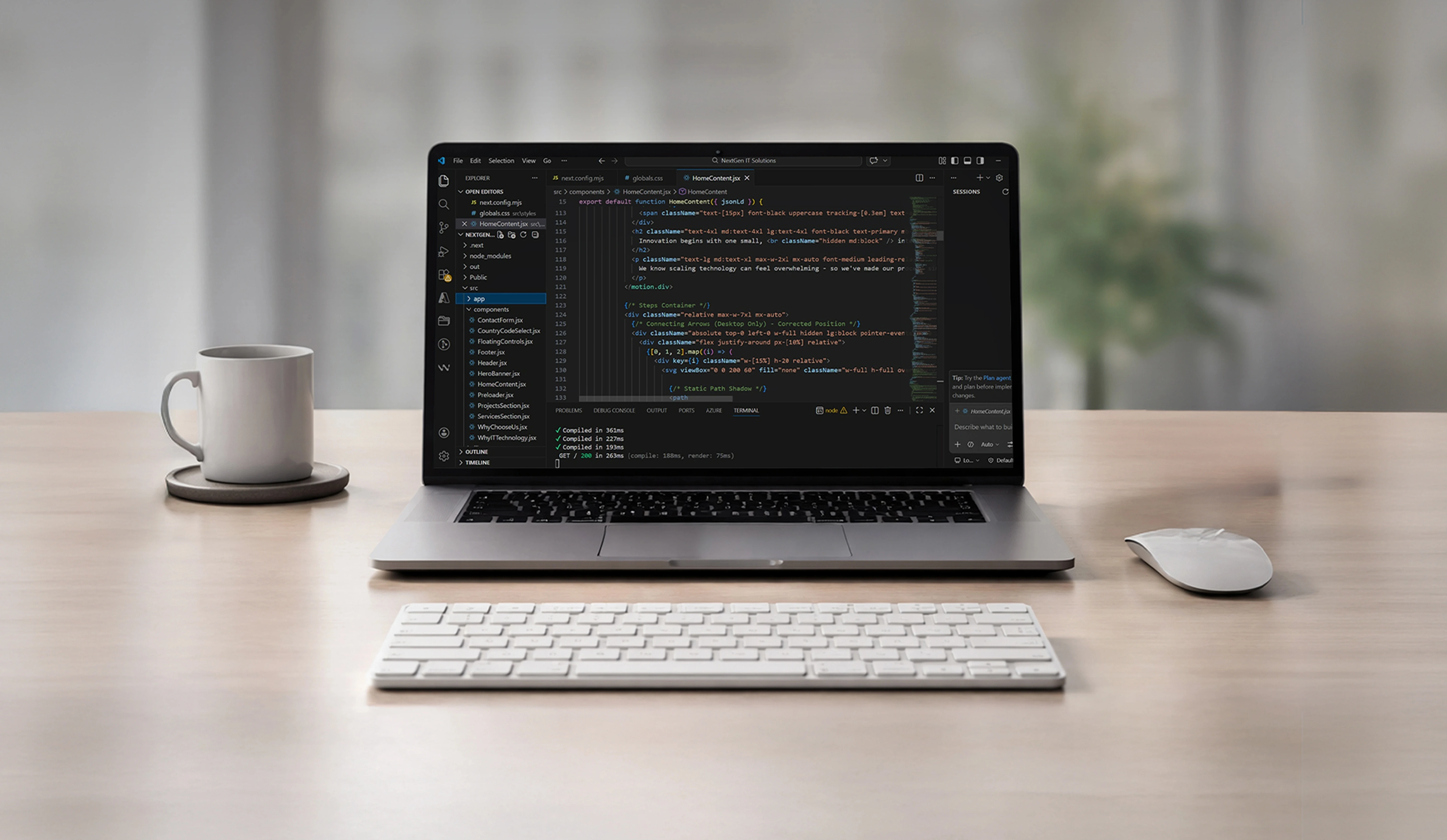 Website design testing and quality assurance illustration showing cross-browser compatibility, mobile responsiveness and user experience optimization